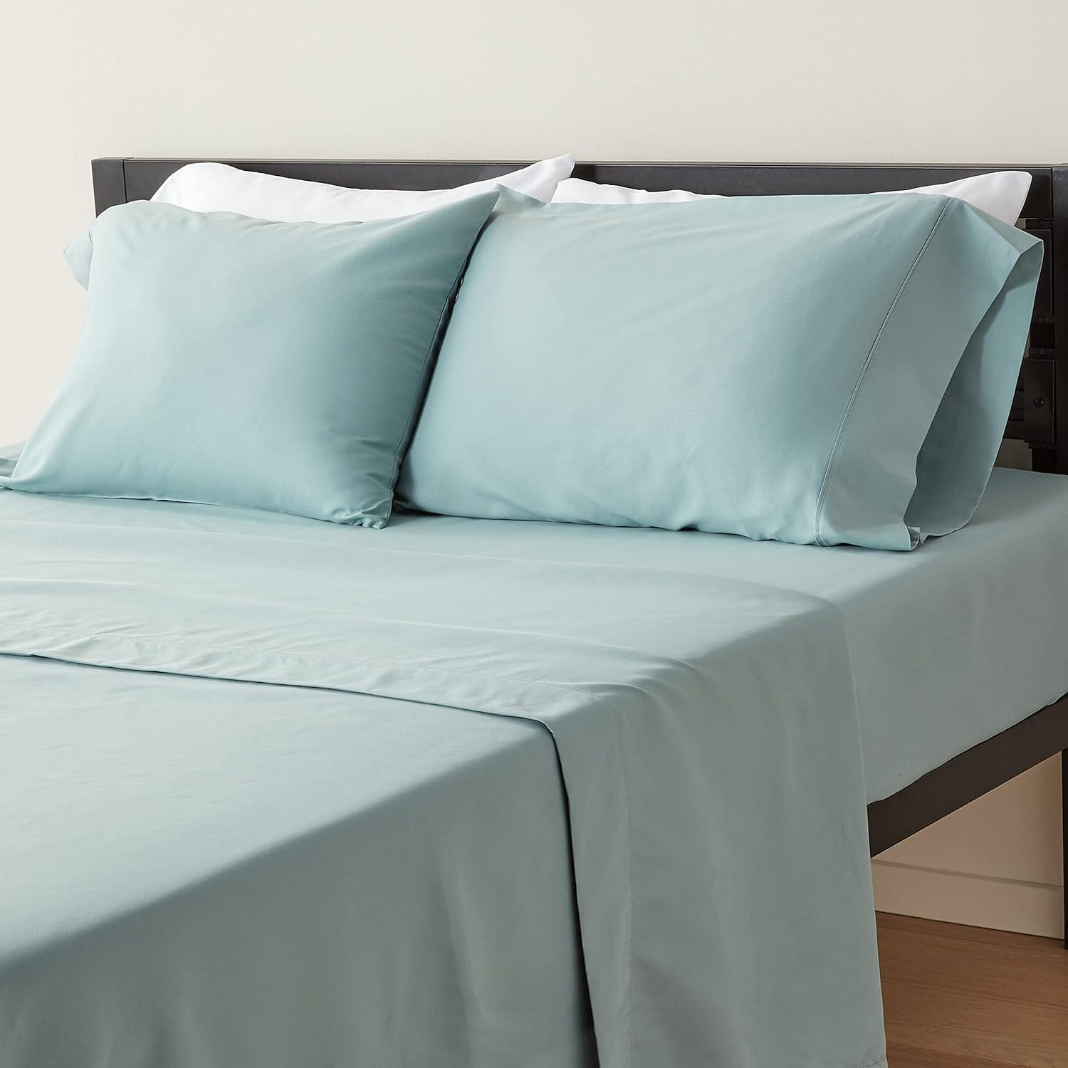 Lightweight Super Soft Easy Care Microfiber 4-Piece Bed Sheet Set with 19" Deep Pocket King / Spa Blue 1 個