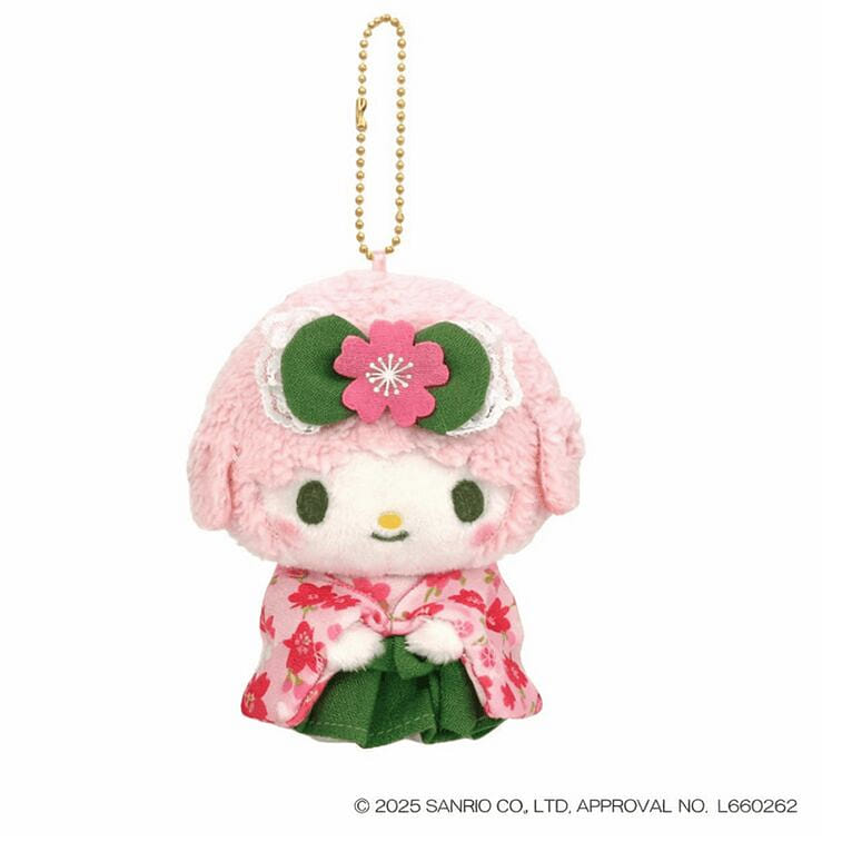 Sanrio Matcha Kimono Plush Keychain Piano 1 each