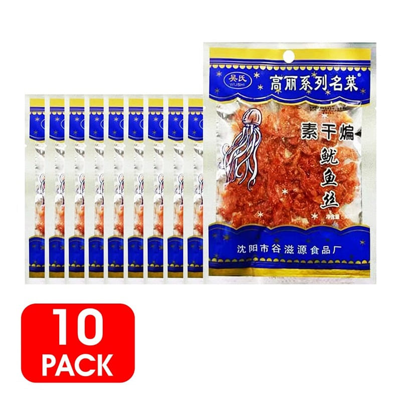 吴氏 素干煸鱿鱼丝辣条豆干甜辣儿时经典零食 20 克*10 包