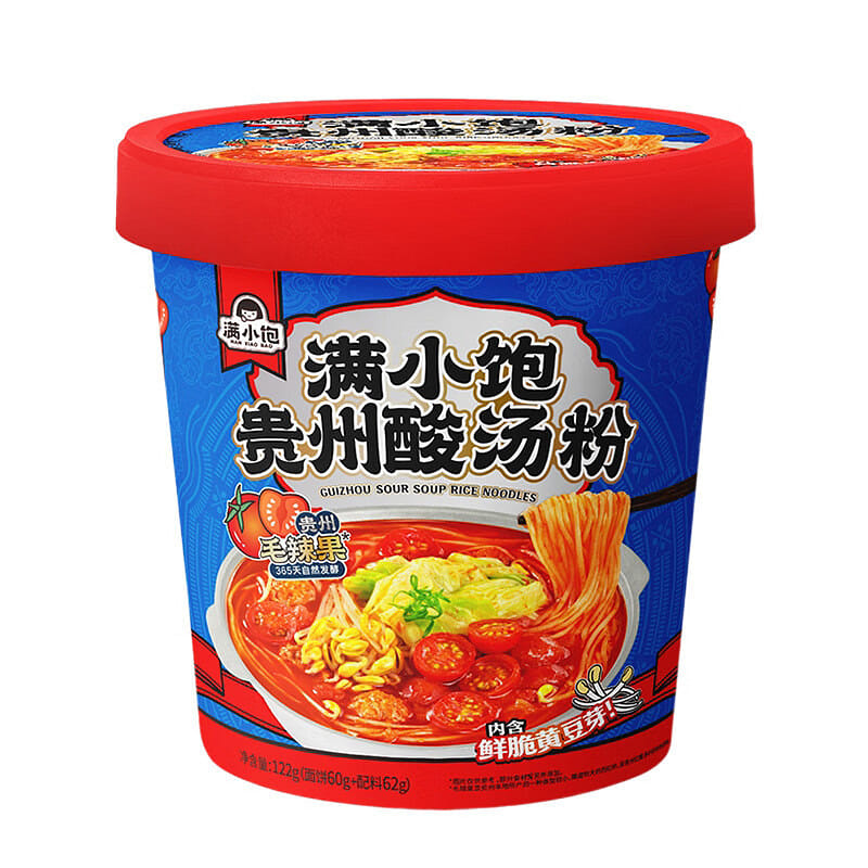 Manxiaobao Sour soup rice noodles in barrel fast 122 กรัม