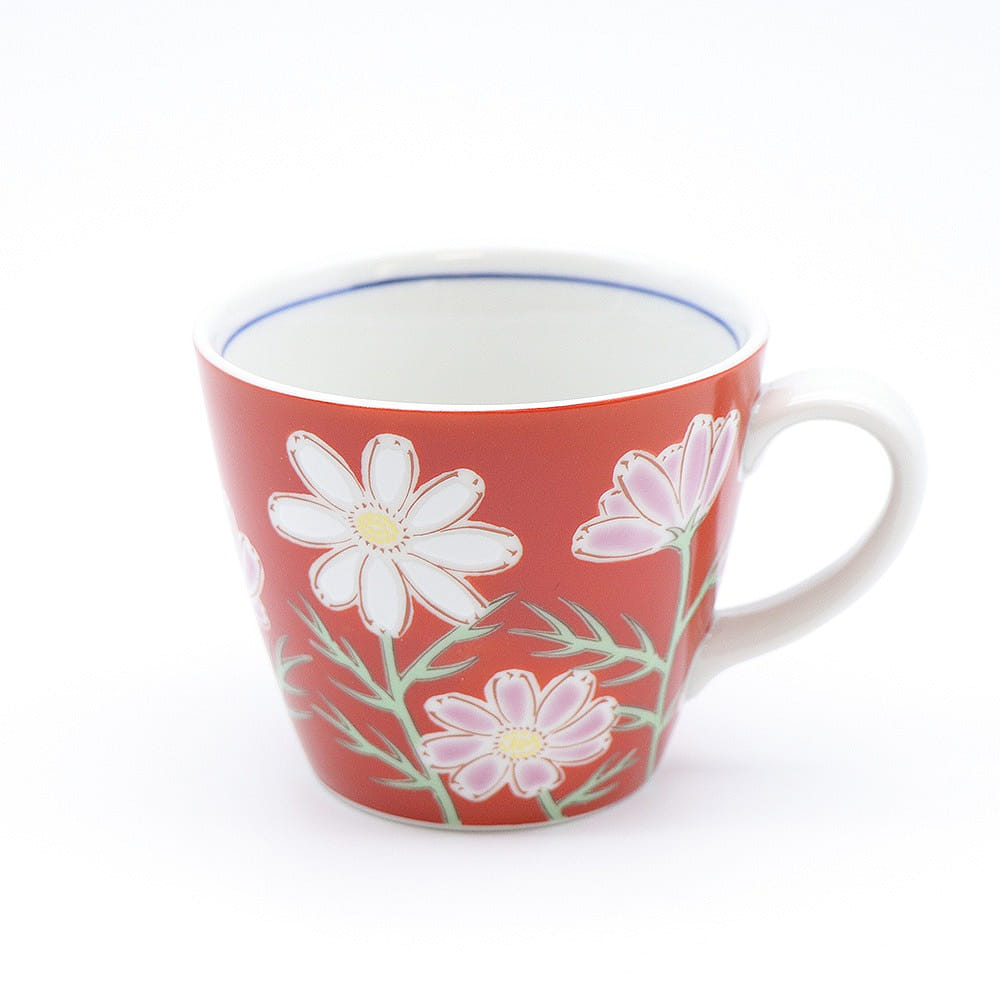 Kutani Ware Handmade Mug Cup (Cosmos, 3.74x 3.15 in), Made in Japan 1 ส่วน