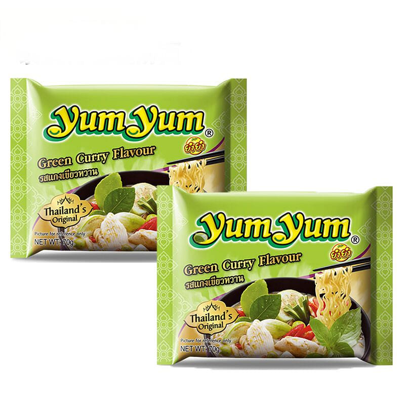 YumYum Thai Green Curry Noodles 70g x2 140 กรัม