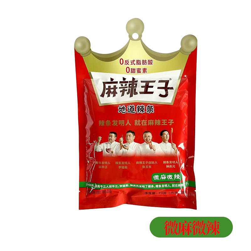 Prince of Spicy, Slightly Spicy 73g Hunan Specialty Gluten Spicy Strips 73 그램