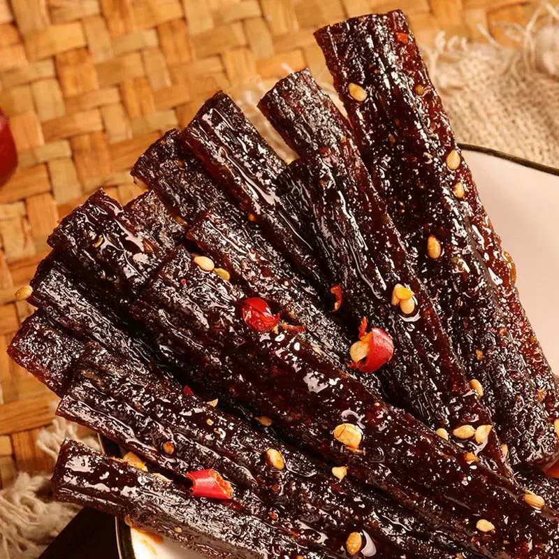 120g of garlic bean dried spicy strips 120 กรัม