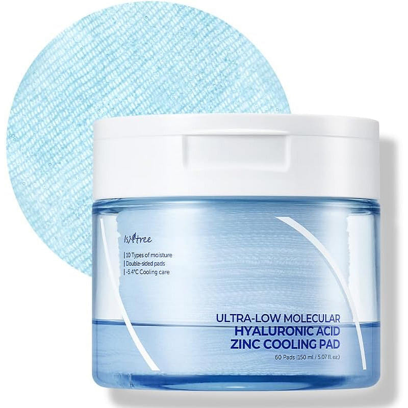 IsNtree Ultra-low Molecular Hyaluronic acid Zinc Cooling Toner Pad (60 pads) 1 개입
