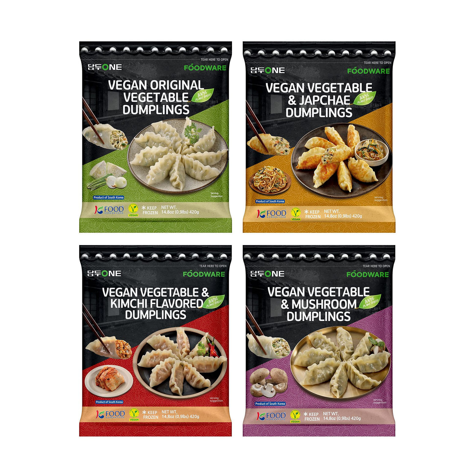 Damduone Vegan Dumpling Variety Pack (4 bags) 4 each