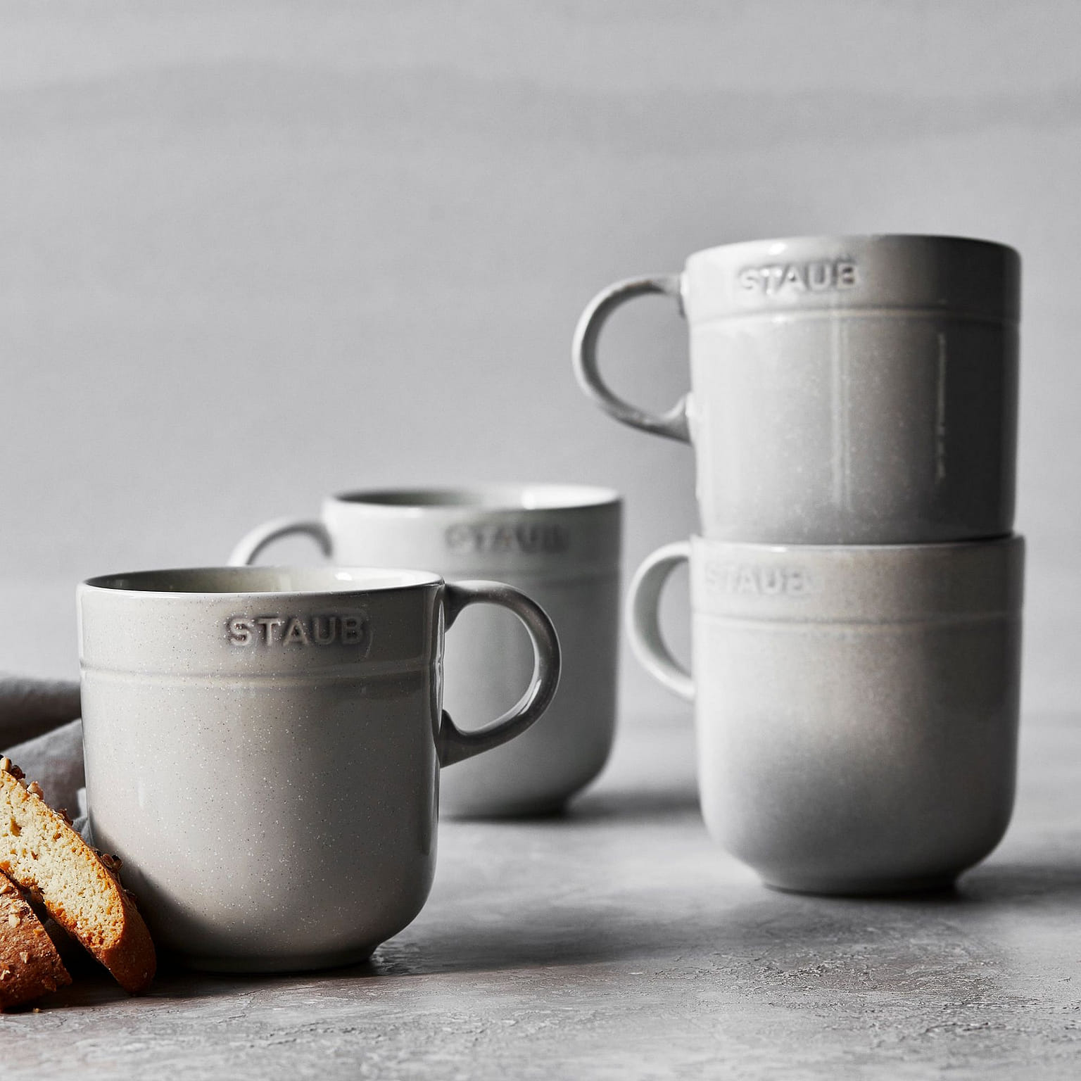 STAUB Ceramic Dinnerware 4-pc 16 oz. Mug Set 4-pc / White Truffle 1 each