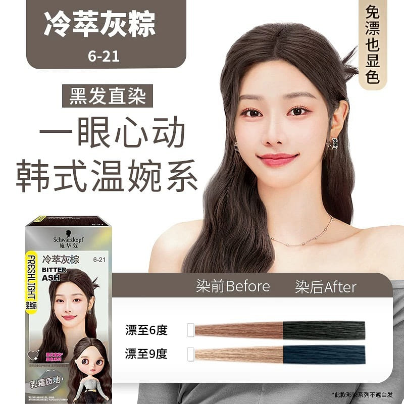 Schwarzkopf Amino Acid Bubble Hair Dye #8 1 กล่อง
