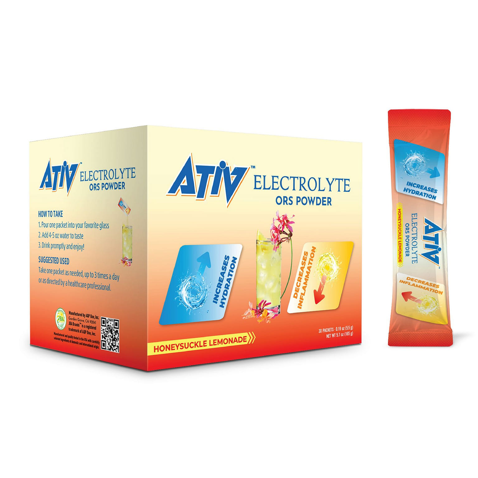 JBA ATIV ELECTROLYTE POWDER (HONEYSUCKLE LEMONADE) 30 개