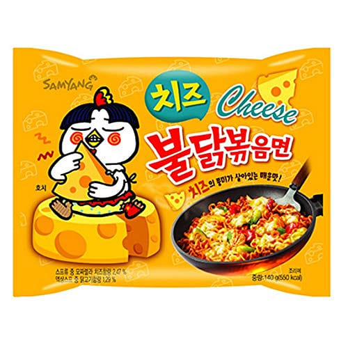 Samyang Buldak Jjajang Korean Spicy Hot Chicken Stir-Fried Noodles 4.94oz (Pack of 5) Buldak Cheese,Hot / 4.93 Ounce (Pack of 10) 1 each