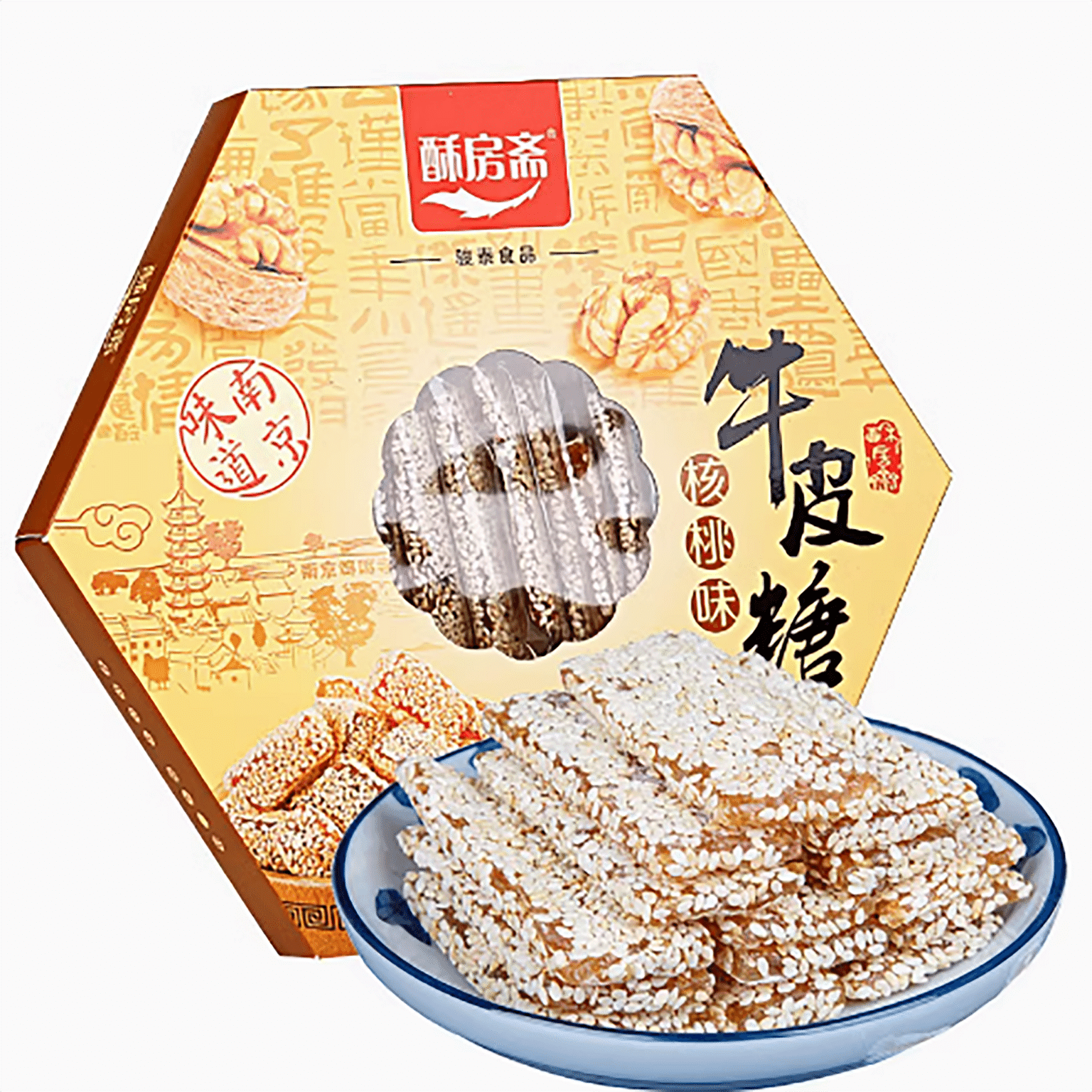 Nanjing specialty snacks cowhide rolls osmanthus sesame cowhide candy 280 กรัม
