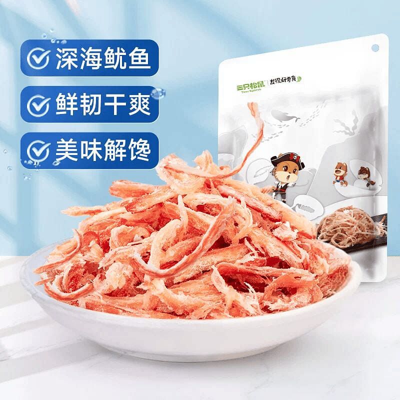 Three Squirrels Roasted Squid Strips 88g 88 g