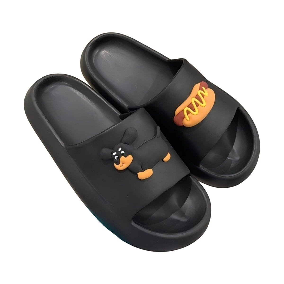 XXT 5529 Hot Dog Print Slippers Black 42/43 1 each