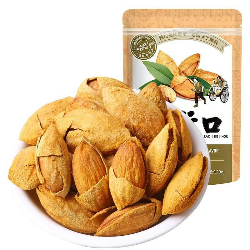 Laojiekou Cream Hand Cracked Almonds 120g*1 Bag 120 g