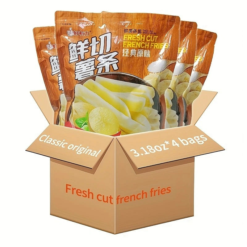 好有力精選獨立包裝小零食鮮切薯條酥脆可口零食美味小零食薯條（經典原味）90g*4袋 360 克