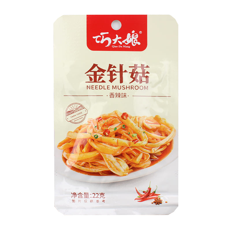 Qiao Da Niang Enoki Mushrooms - Spicy Flavor 22 กรัม