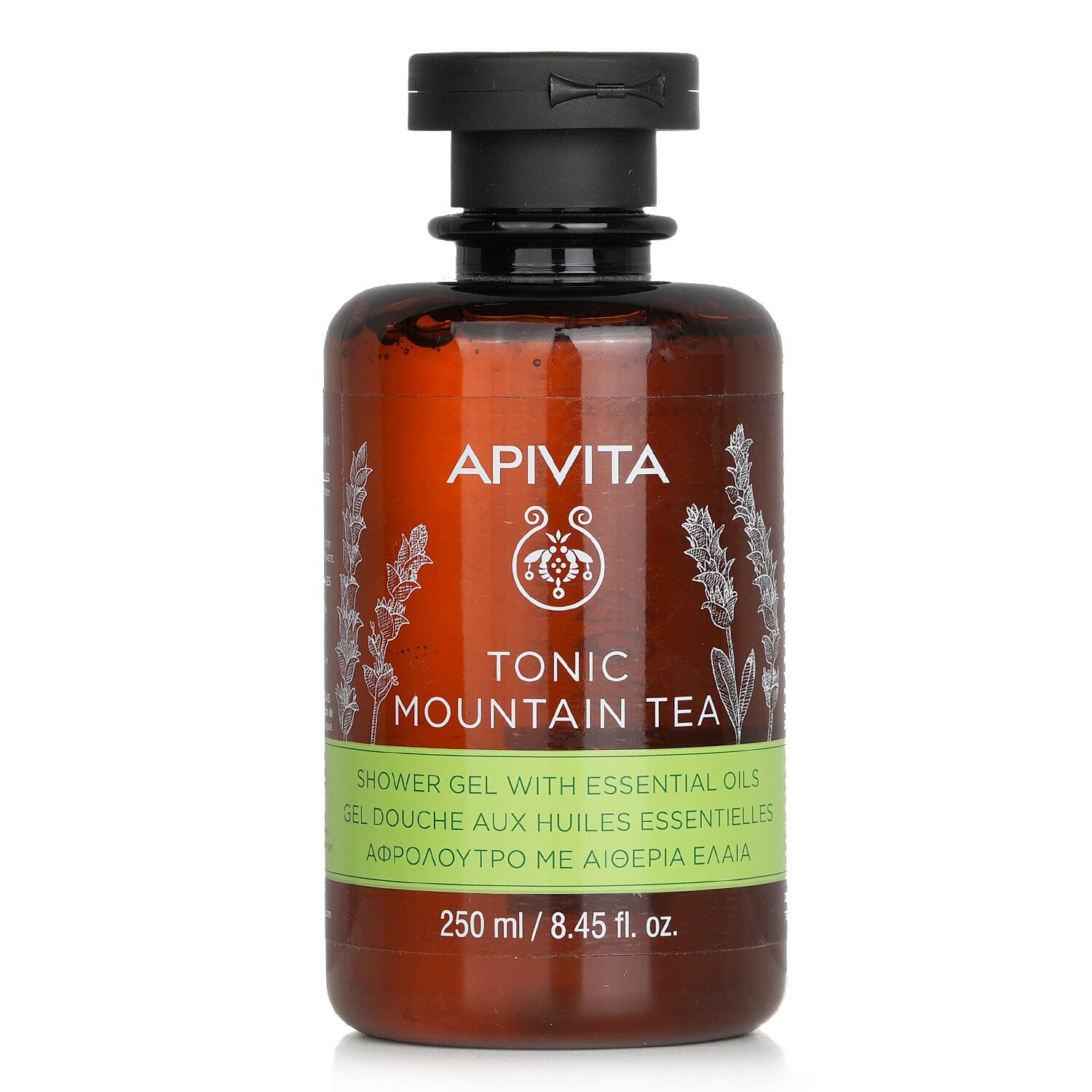Apivita Tonic Mountain Tea Shower Gel With Essential Oils 250ml/8.45oz 250 밀리리터