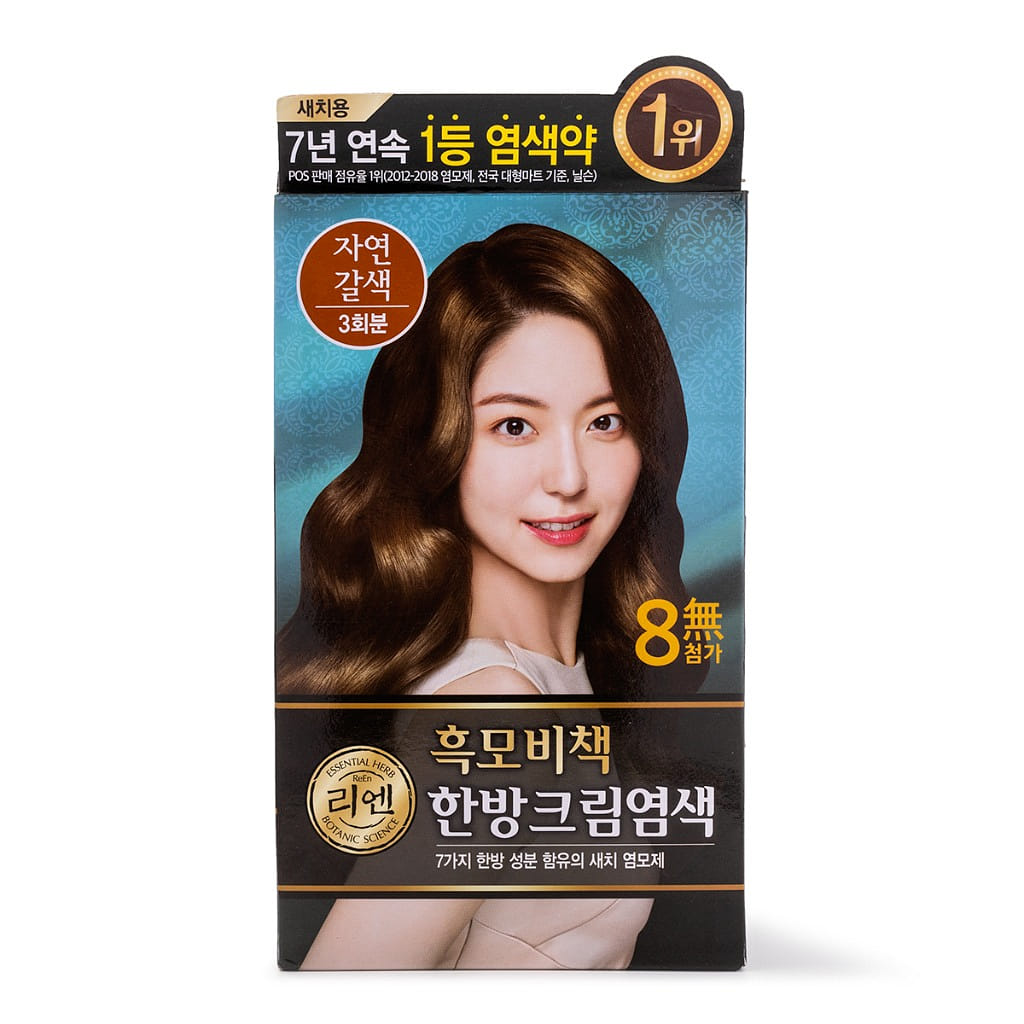 LG 리엔 흑모비책 한방 크림염색 자연갈색 50 그램