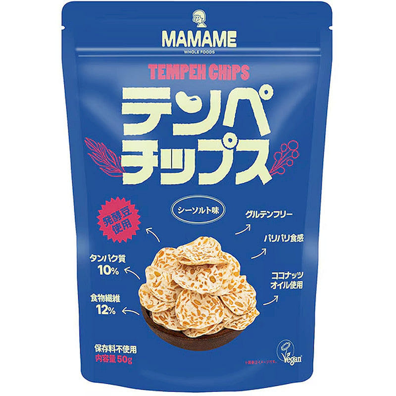 Mamame Whole Foods Tempeh Chips, Sea Salt 50g 1 each