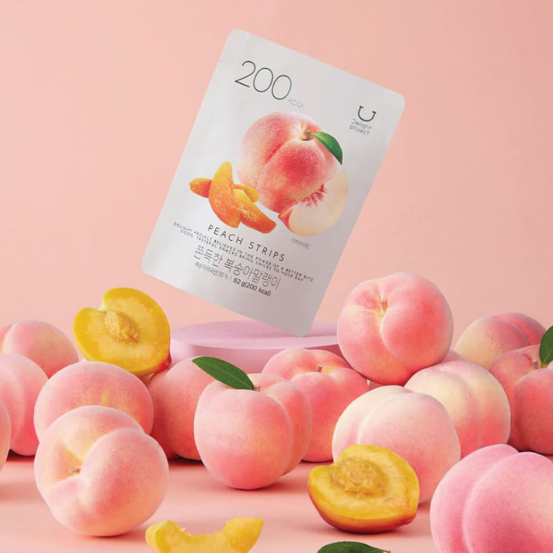 【Korea Direct Shipping】Peach Strips 285kcal. Chasing Drama Snacks【62g*1】 1 ส่วน