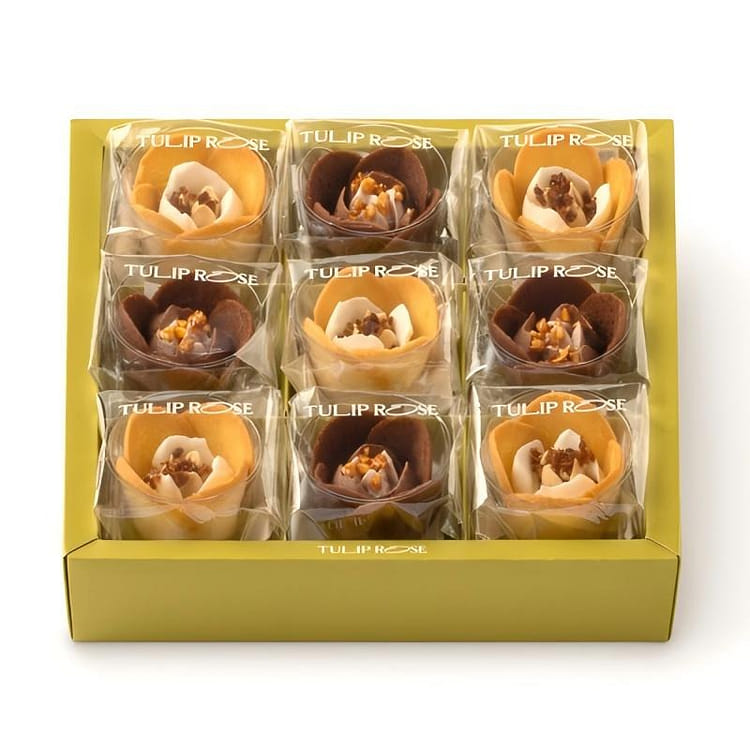 Get Tokyo Tulip Rose Cream Flower Cookies 9pieces Delivered | Weee