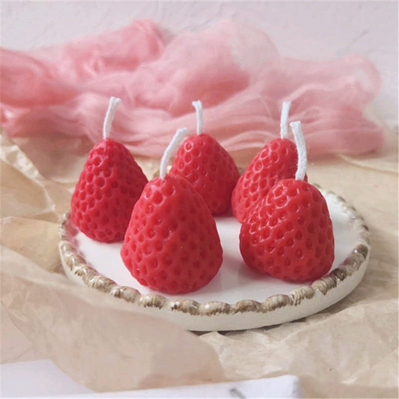 Strawberry Soy Wax Aromatherapy Candle Birthday Gift Party Favor 5 Pc 1 개