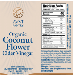 Avvi Organic coconut flower cider vinegar (ginger) 8 oz