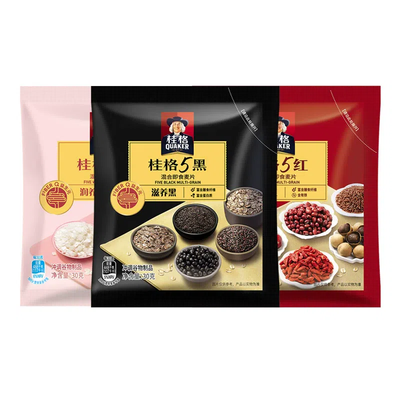 5 Black 5 Red 5 White Instant Oatmeal 30g*6 packs 180 g