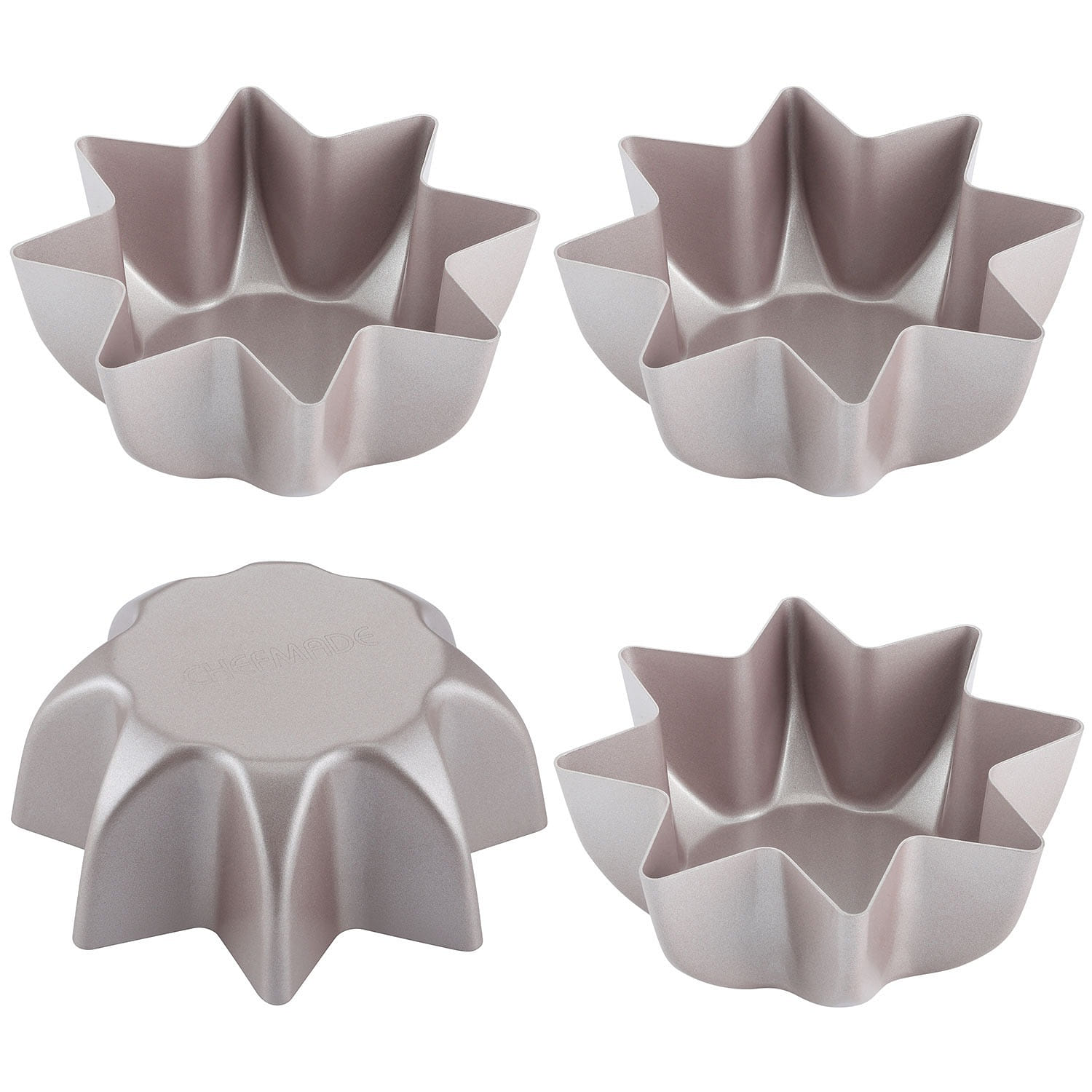 CHEFMADE 5-Inch 4Pcs Octagon Star Cake Pan 1 each