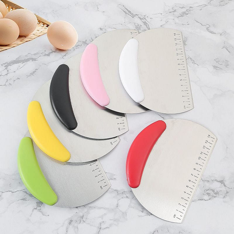 Stainless Steel Dough Scraper with Scale Pink 1 count
