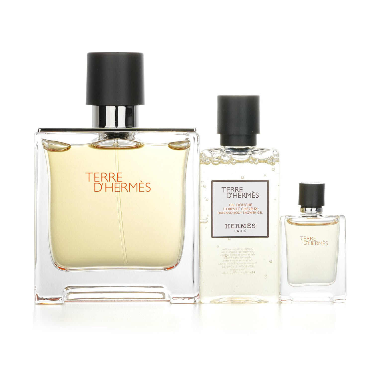 Hermes   Terre D'Hermes Pure Set: EDP Spray 75ml + EDP Miniature 5ml  + Shower Gel 40ml 3 ขวด