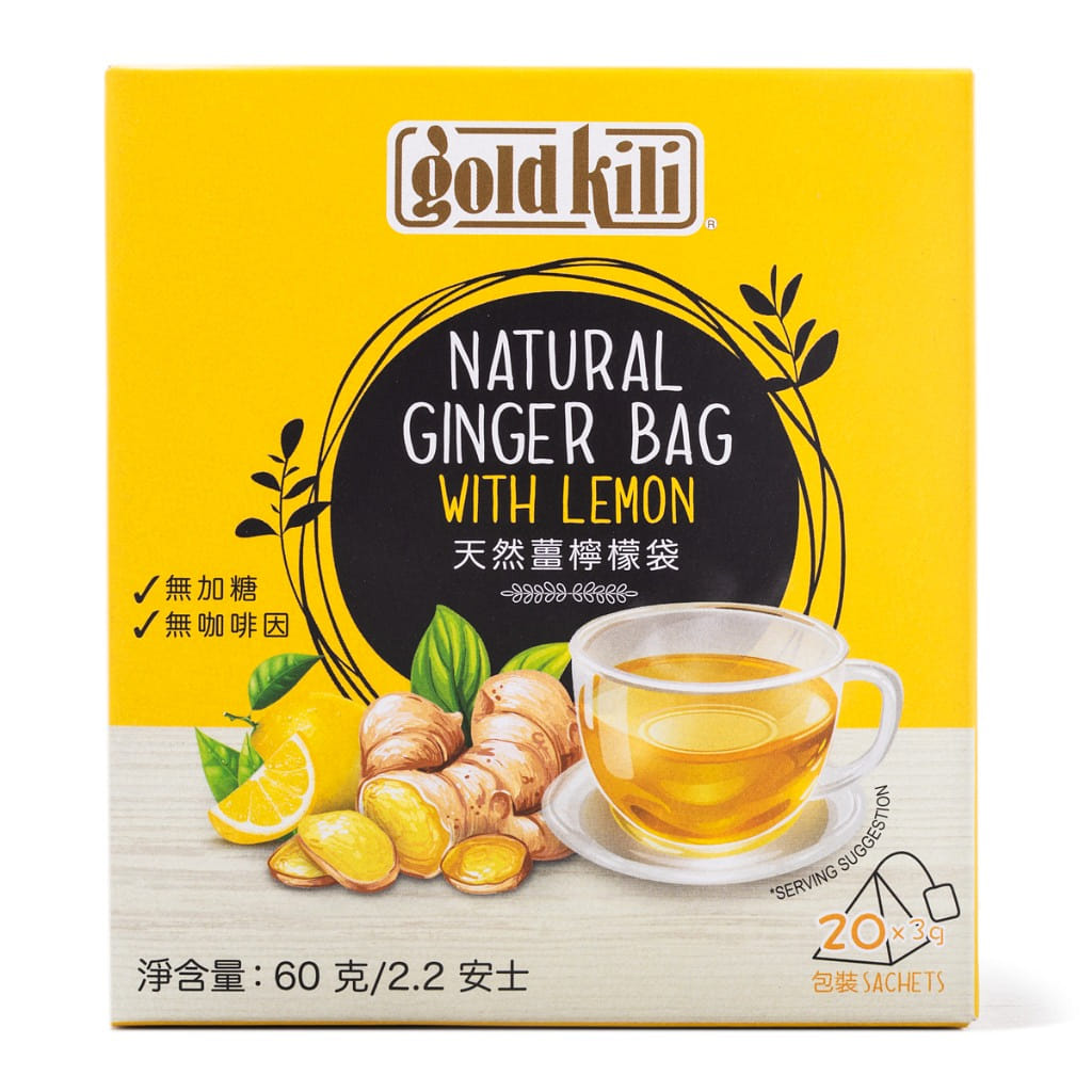 Gold Kili Natural Ginger Bag with Lemon 2.2 oz