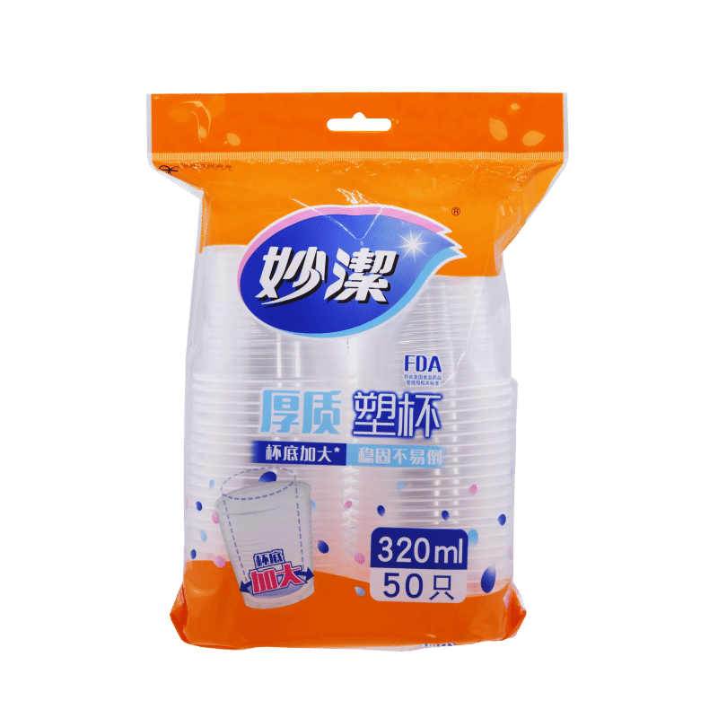 Miaojie Cool plastic cup (320ml/50 pieces) 1 개