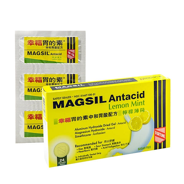 FORTUNE MAGSIL Antacid/Antiflatulent Lemon Mint (24 tablets) 24 カウント