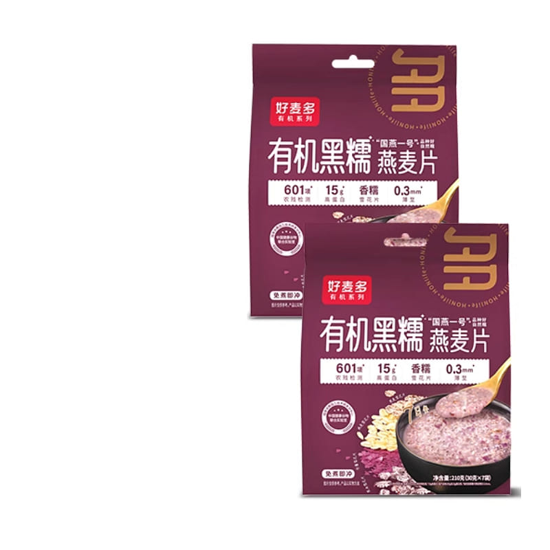 Organic black glutinous oatmeal 210g*2 bags 420 그램
