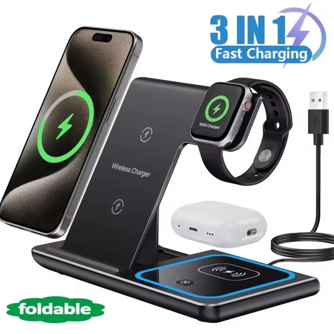 Fast Wireless Charger Stand 3 in 1 Foldable 1 box