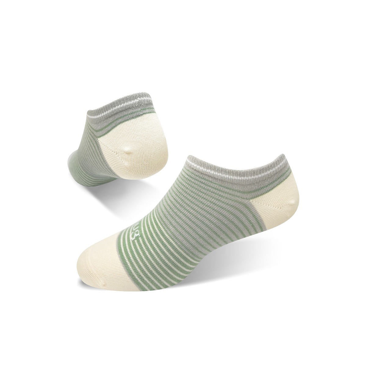 SNUG Fashion Low Cut Anti-Odor Socks-Striped Green (22-24cm) 58 그램