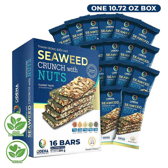 weee_snack_Seaweed Crunch with Nuts - Classic 304gr - 16 Bars 1 box