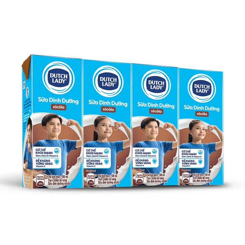 DUTCH LADY CHOCOLATE MILK (PACK OF 4) 180 밀리리터