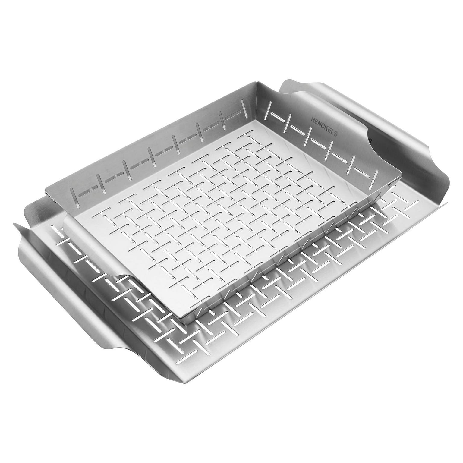 Henckels BBQ 2pc Stainless Steel Grill Basket Set 1 개
