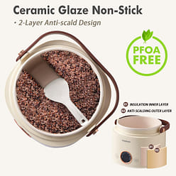 Small Rice Cooker,  Mini Portable Rice Cooker with Handle Non-Stick Ramen Cooker 1 each