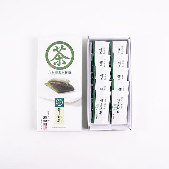 原口园 玉露抹茶折饼 抹茶麻糬年糕 10枚 1 盒