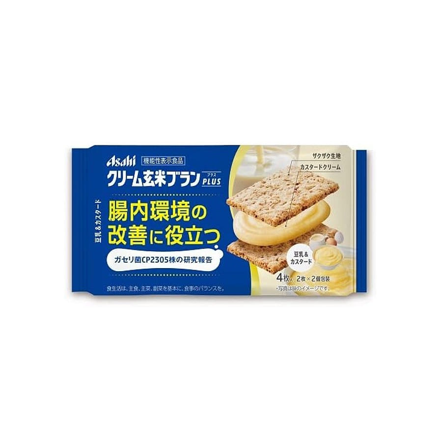 ASAHI Cream Brown Rice Sandwich Cookies 4pcs 1 each