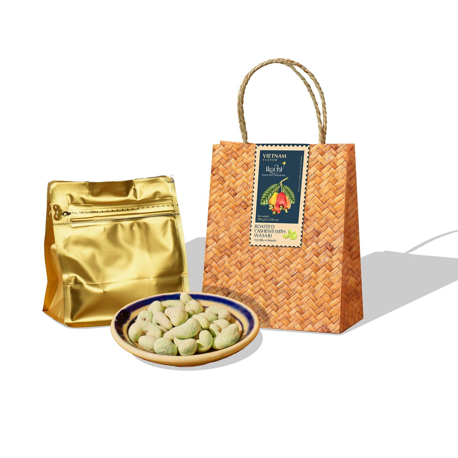 Ikachi Roasted Cashews With Wasabi Gift Bag 233 g