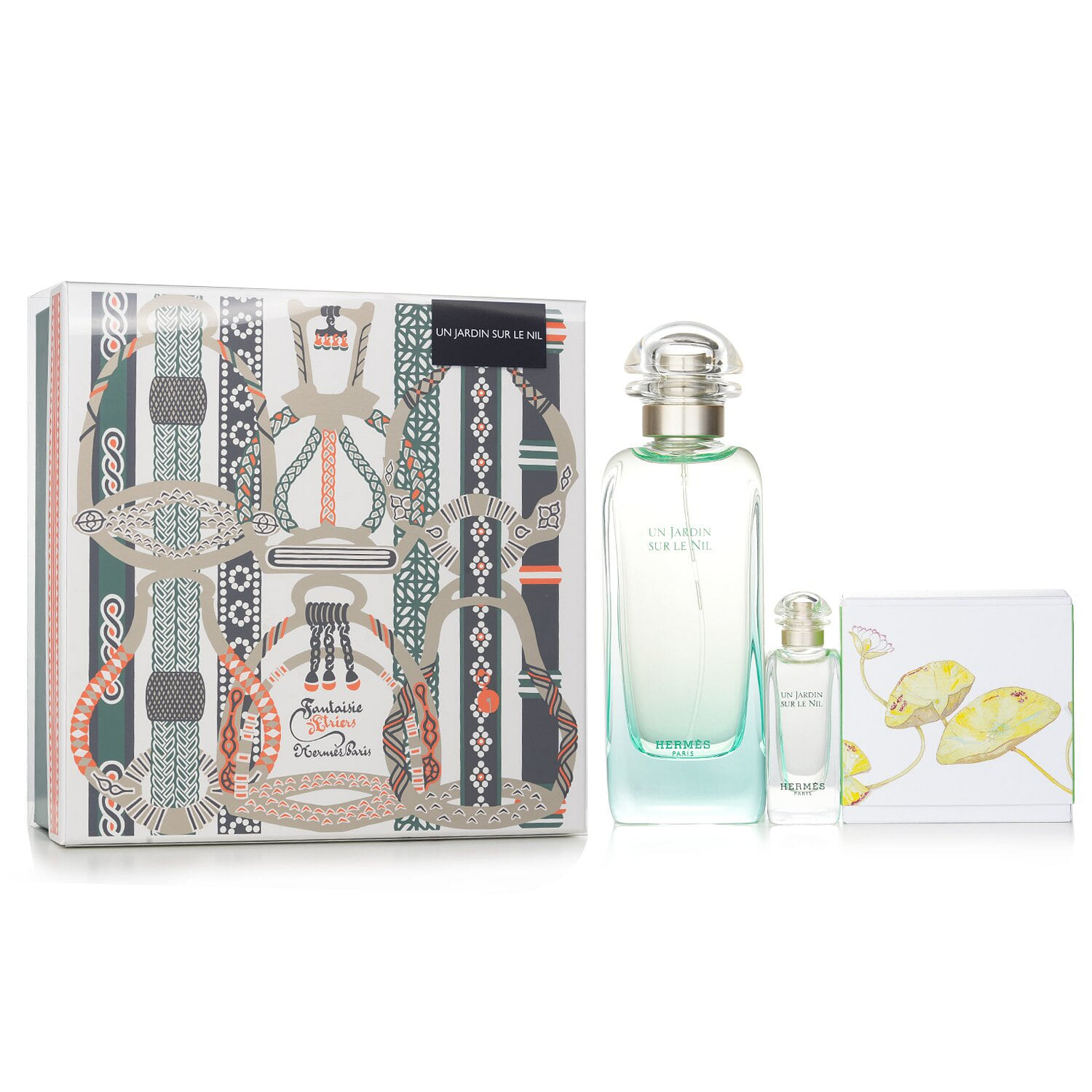 Hermes Un Jardin Sur Le Nil Coffret: Eau De Toilette Spray 100ml + EDT (Miniature) 7.5ml + Soap 50g 3 本