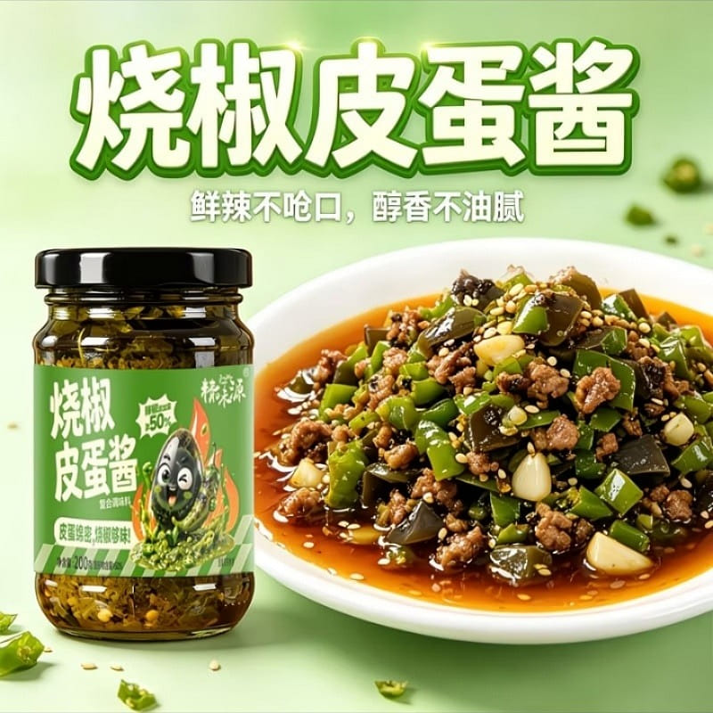Sichuan flavor preserved egg roasted pepper sauce, chili preserved egg sauce, bibimbap, noodles, chili sauce 200g*1 bottle 200 g