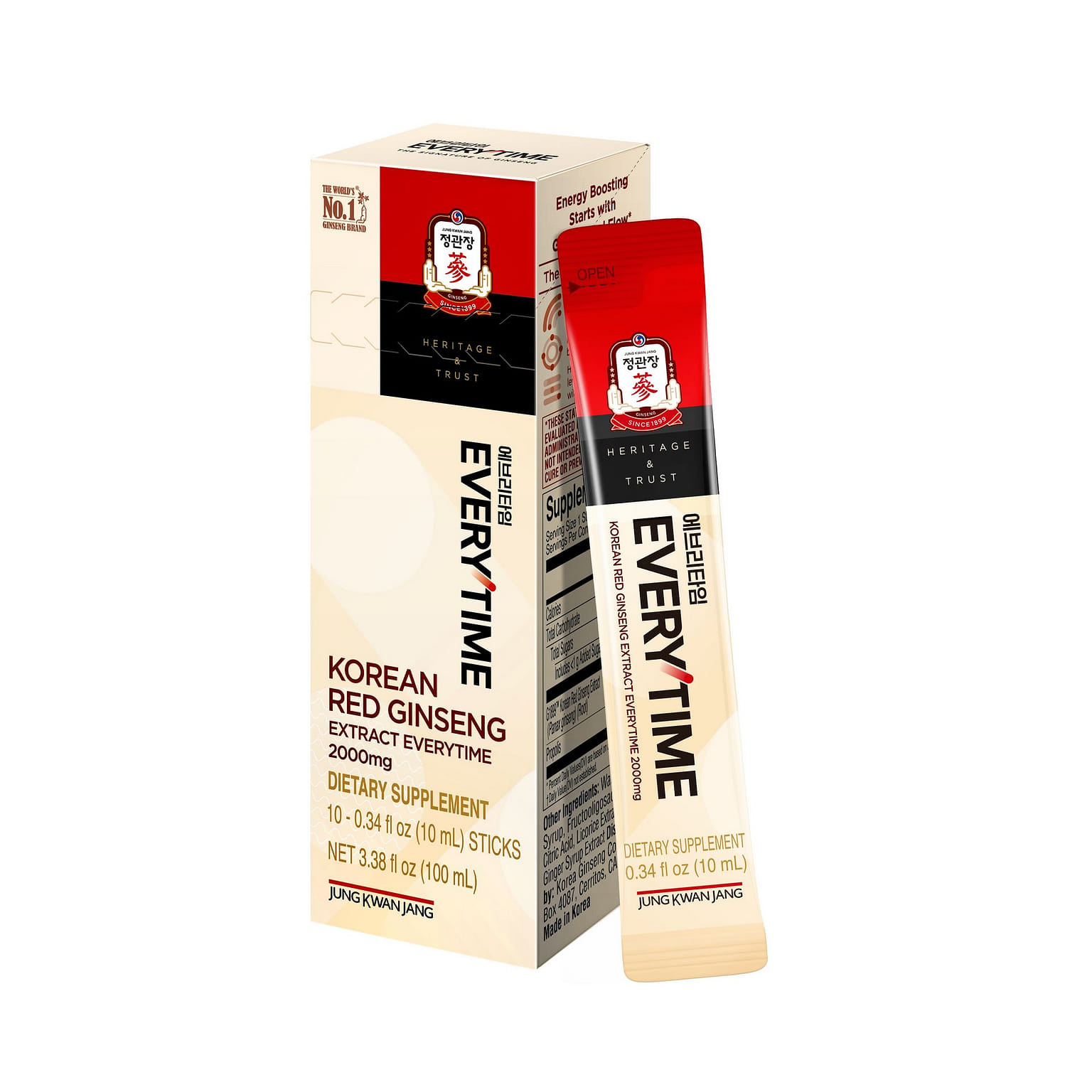 정관장 에브리타임 2000mg 10개입 3.38 액량 온스