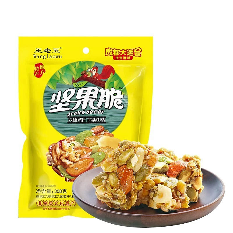 Sichuan specialty: Wang Laowu's Nutty Crispy Candy, 308g 308 กรัม