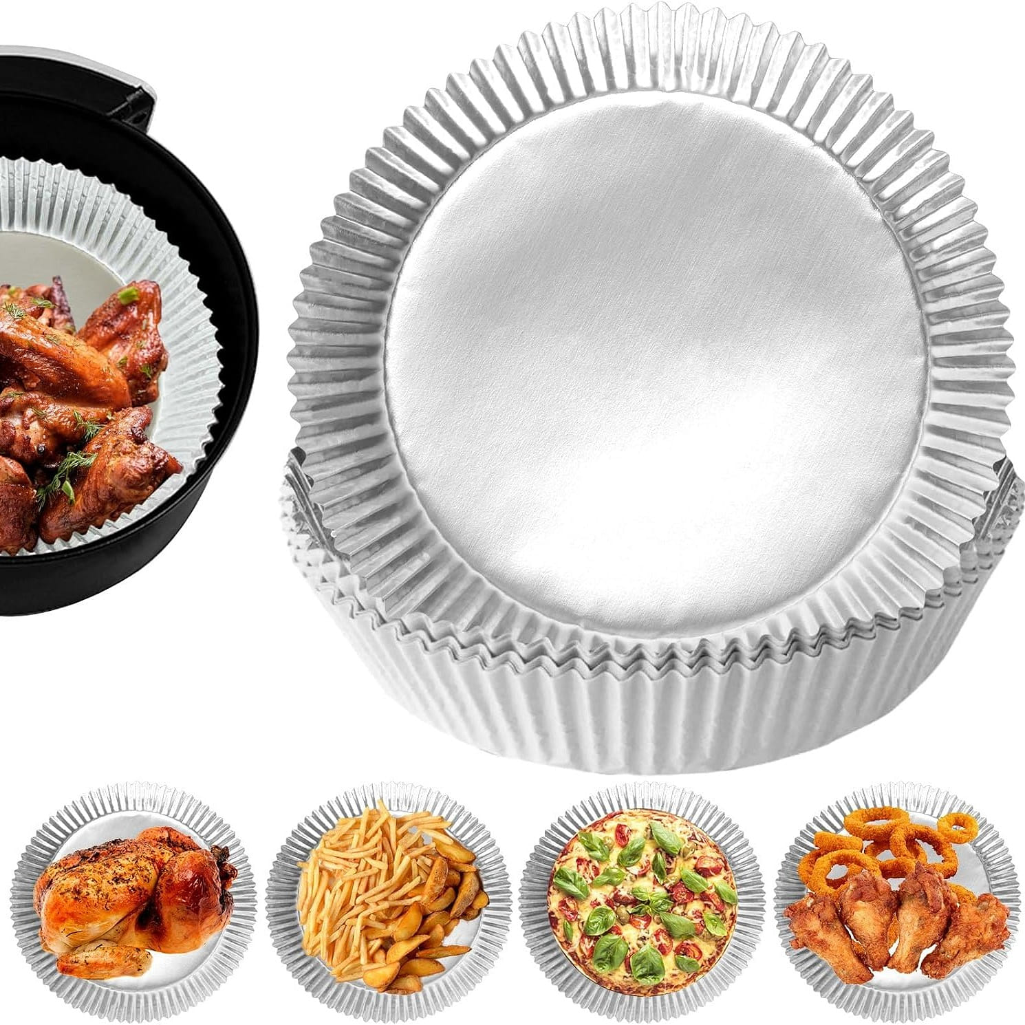 100 PCS Aluminum Foil Air Fryer Liners, Non-stick 1 count