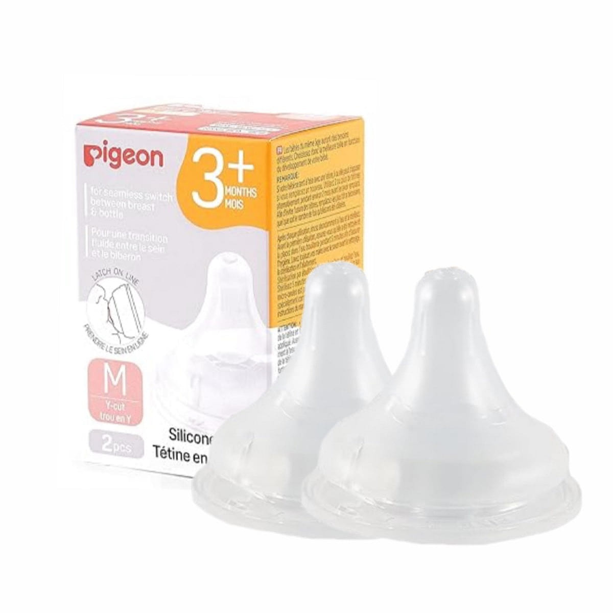 Pigeon Silicone Nipple (M) 3+ Months 2 unidad(es)